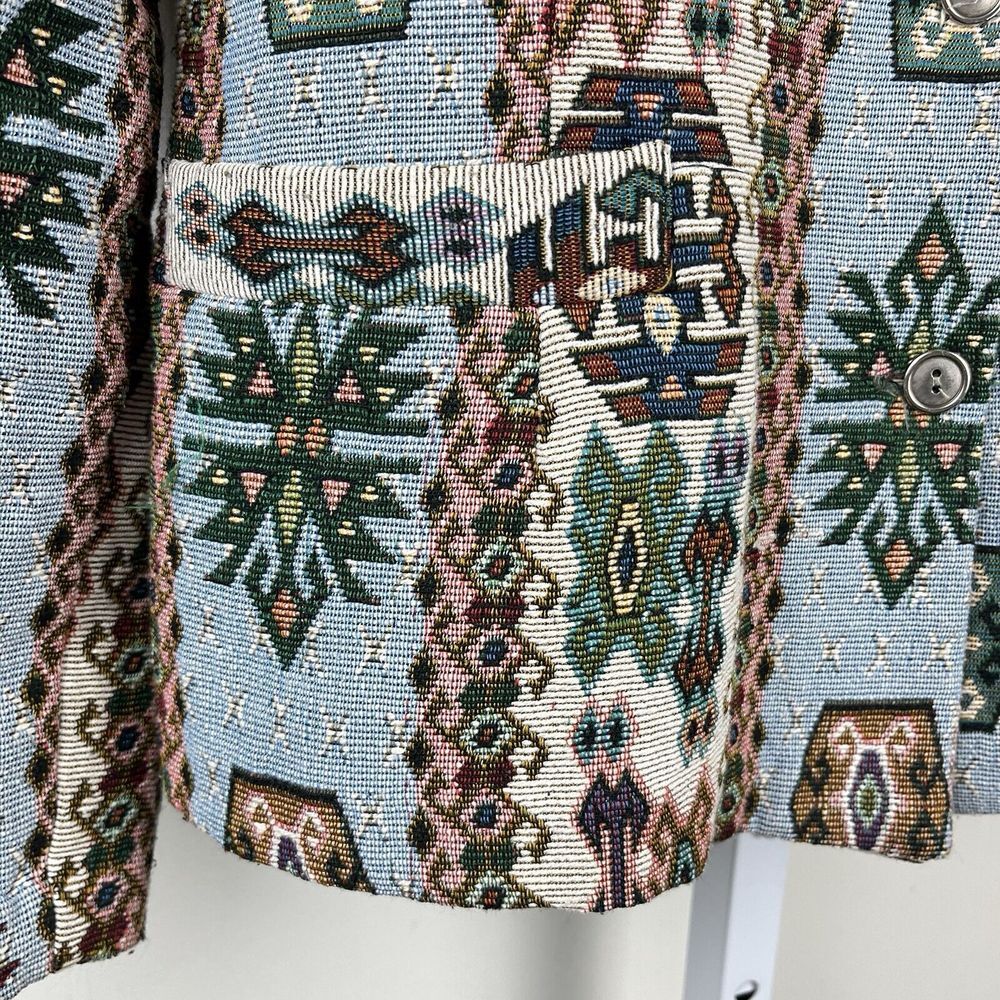 Vintage Bedford‎ Fair Tapestry Jacket Womens 14 Aztec Southwestern Cowgirl - Picture 5 of 7
